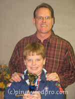 father and son pinewood derby winners image