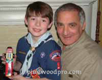 Father and Son pinewood derby team