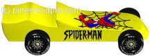 spiderman pinewood derby car design