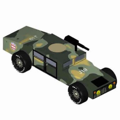 Army Humvee  - Pinewood Derby Car Design Plan